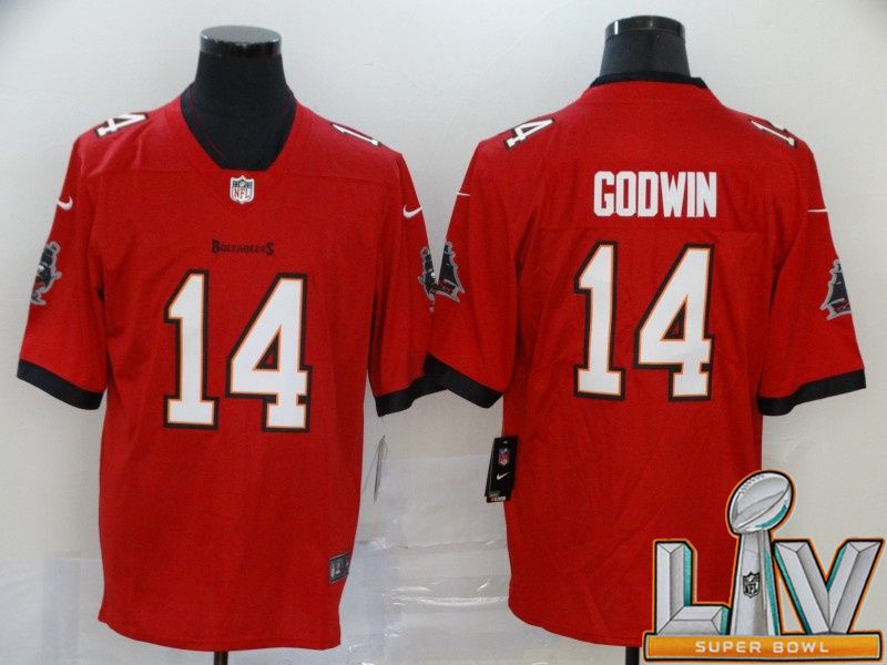 Super Bowl LV 2021 Men Tampa Bay Buccaneers #14 Godwin red New Nike Limited Vapor Untouchable NFL Jerseys